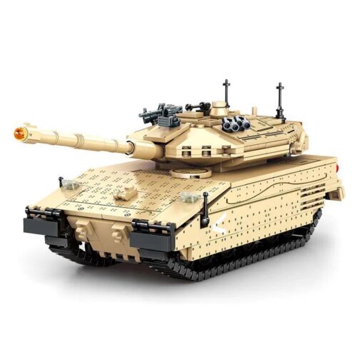 Xe tăng chiến đấu chủ lực Merkava 4 SEMBO 207005, bộ đồ chơi quân sự cho bé trai 6 tuổi, tháp pháo xoay, ống phóng bắn đạn, cửa khoang mở, giá tốt