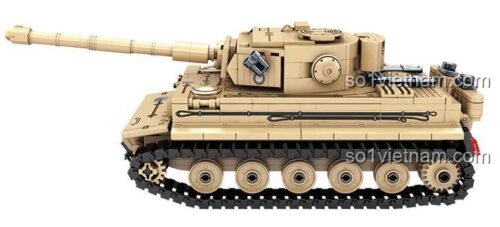 SEMBO 207006 Xe tăng Tiger I Chiến tranh Sinh tồn - Mô hình xe tăng Tiger I màu vàng, chi tiết sắc nét, có thể bắn đạn nhựa, phù hợp bé trai 6 tuổi