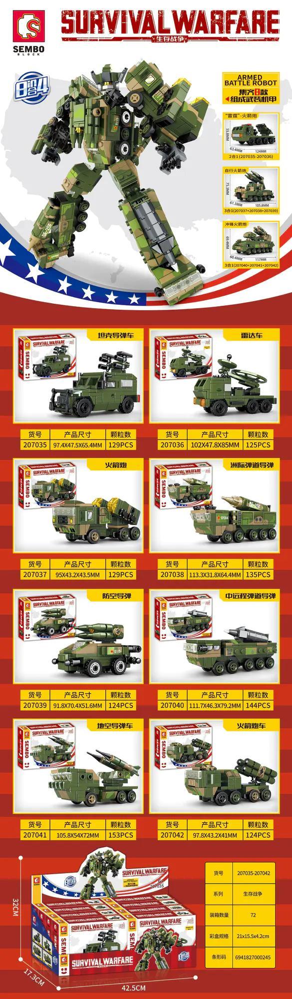 Robot Quân Sự SEMBO 207042, một trong 8 mẫu xe quân sự biến hình, phù hợp bé trai 6 tuổi, giá rẻ.