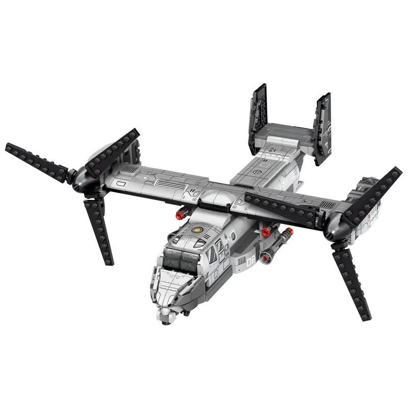 bộ lắp ghép Máy bay vận tải V-22 Osprey SEMBO 207110, đồ chơi mô hình quân sự cho bé trai 6 tuổi, giá tốt, cánh quạt xoay linh hoạt