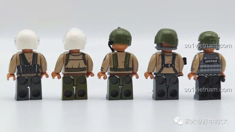 5 minifigures lính không quân và phi công của bộ đồ chơi lắp ráp SEMBO 207125 Máy bay chiến đấu F-35.
