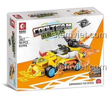 Hộp sản phẩm bộ lắp ráp SEMBO 2817 Xe Đua Bọ Cánh Cứng 96 mảnh, có động cơ kéo lùi, giá rẻ cho bé trai từ 6 tuổi.