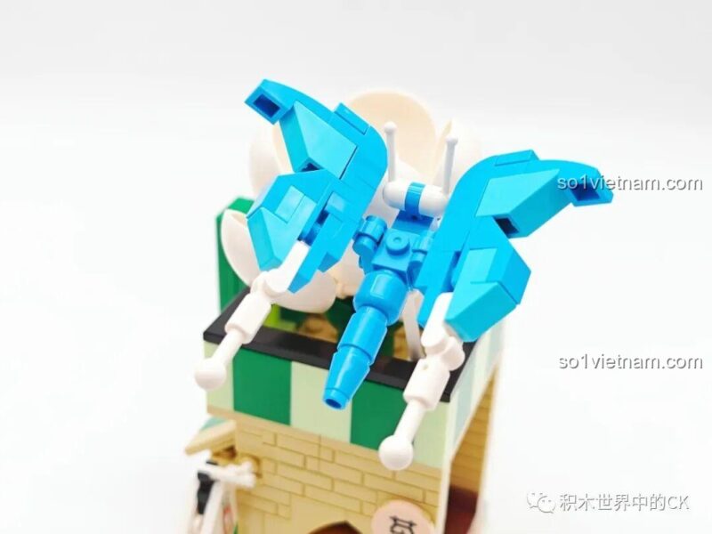 SEMBO 301094 Mô hình tiệm trà hoa nhài - chi tiết hoa trên mái - cảnh sau