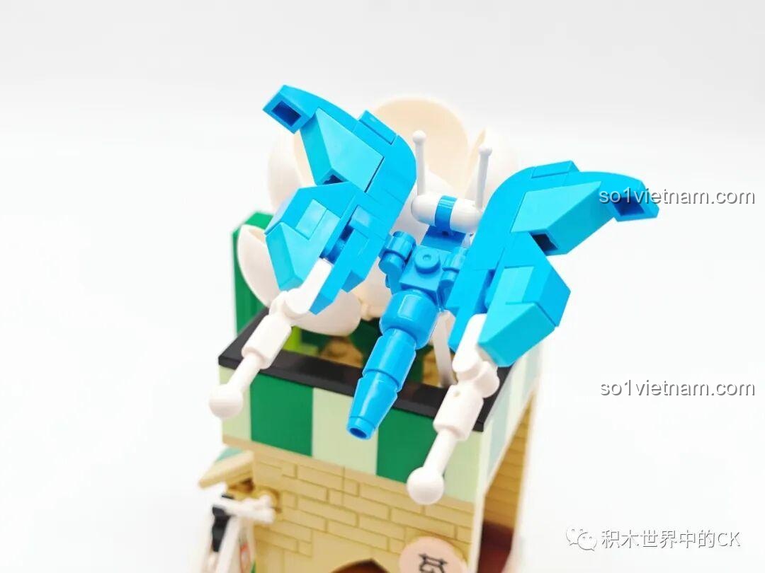 SEMBO 301094 Mô hình tiệm trà hoa nhài - chi tiết hoa trên mái - cảnh sau