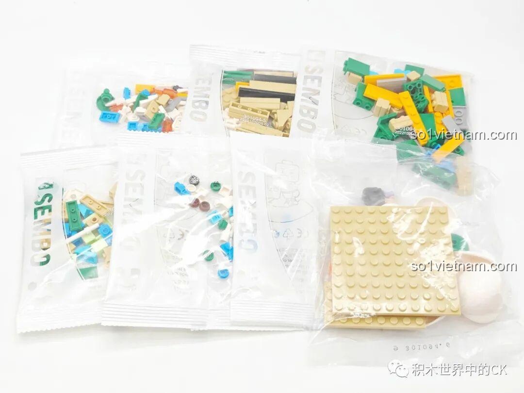 SEMBO 301094 Mô hình tiệm trà hoa nhài - chi tiết hoa trên mái - cảnh trên