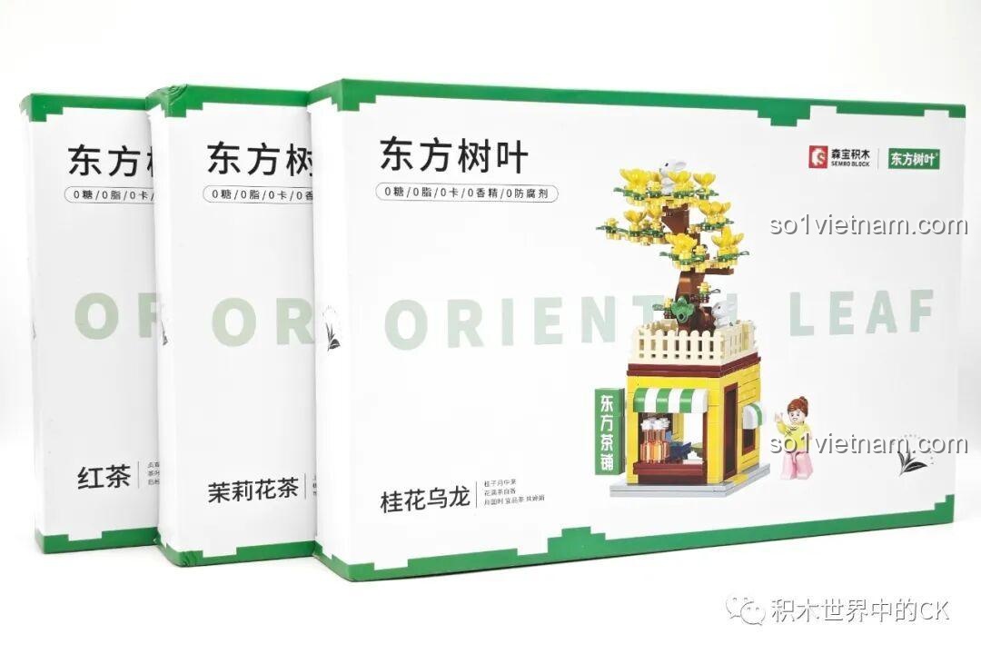 Bao bì bộ lắp ráp SEMBO 301094 Oriental Leaf - Trà Hoa Nhài với các phiên bản Trà Đen, Trà Ô Long và Trà Hoa Nhài
