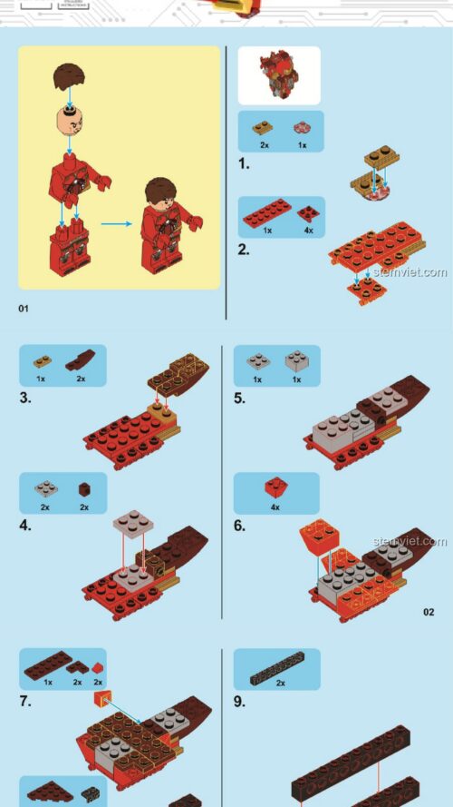 Bộ Giáp Hulkbuster MK44 SEMBO 60030 hướng dẫn SEMBO 60030 Robot chiến đấu của Tony Stark