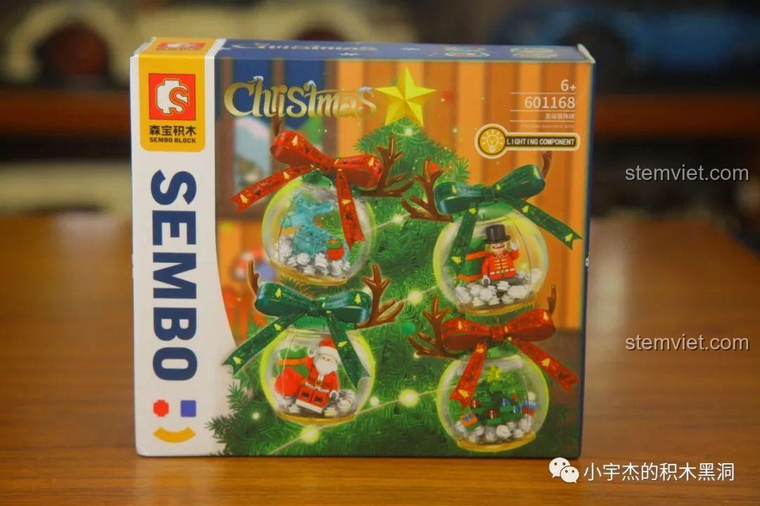 Bộ 4 Quả Cầu Pha Lê Giáng Sinh SEMBO 601155A - Cây thông Noel