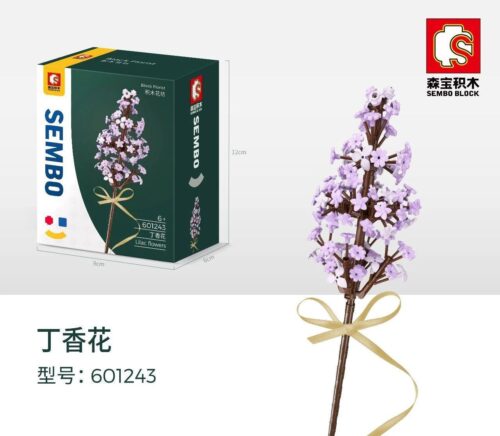 Bộ lắp ghép Hoa Đinh Hương SEMBO 601243, mô hình hoa lilac màu tím mộng mơ, quà tặng ý nghĩa cho bé gái 6 tuổi, giá rẻ.