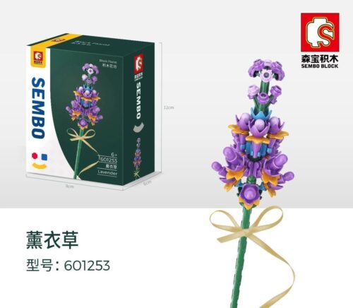 Bộ lắp ghép Hoa Oải Hương SEMBO 601253, đồ chơi mô hình Lavender giá rẻ cho bé gái 6 tuổi, món quà tặng ý nghĩa.