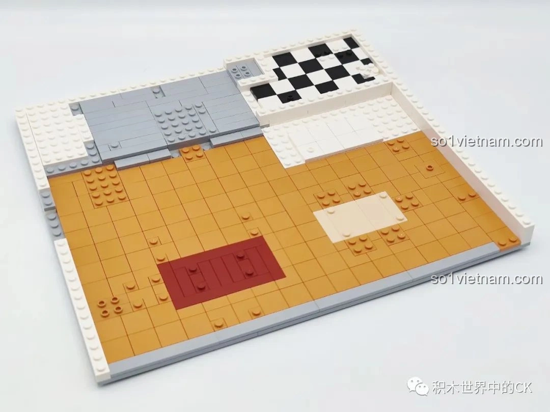 Giai đoạn đầu quá trình lắp ráp bộ lắp ghép Gia Hữu Nhi Nữ - Phiên Bản Kỷ Niệm 18 Năm, xây dựng nền móng.