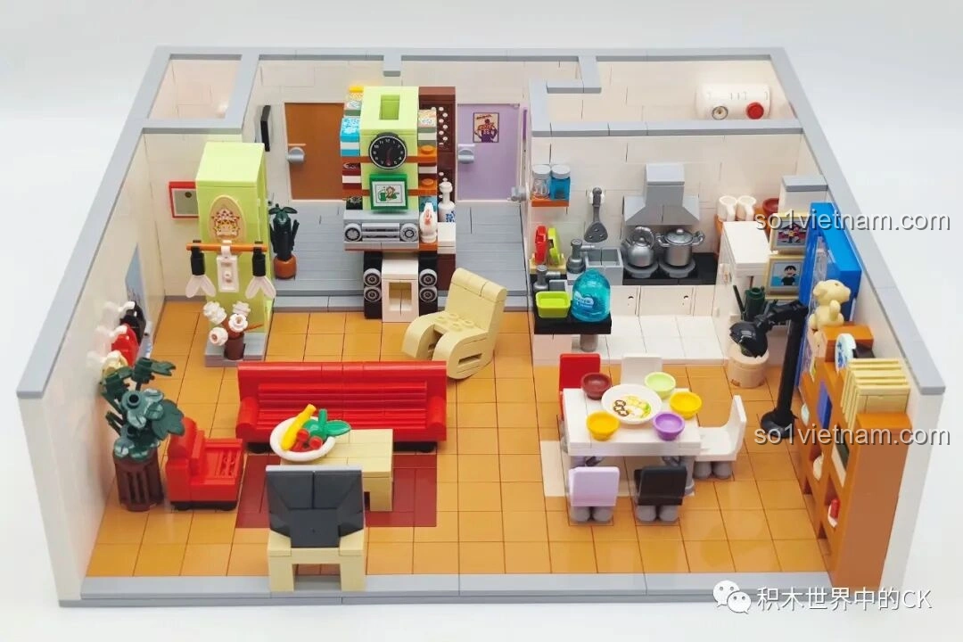 Mô hình hoàn chỉnh bộ lắp ghép Gia Hữu Nhi Nữ - Phiên Bản Kỷ Niệm 18 Năm từ góc nhìn phía trước.