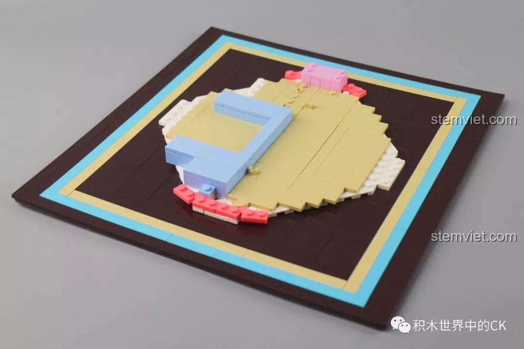 Bộ xếp hình Bánh sinh nhật Sembo, đồ chơi mô hình Bánh cưới 601400, đồ chơi xây dựng Mô hình bánh kem 01400, quá trình lắp ráp phần đế.