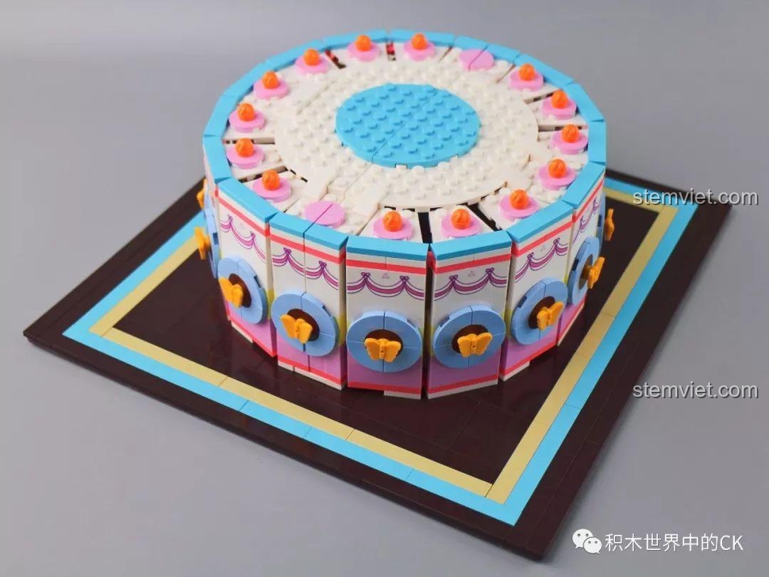 Bộ lắp ghép Bánh sinh nhật Sembo, đồ chơi lắp ráp Bánh cưới 601400, bộ xếp hình Mô hình bánh kem 01400, quá trình lắp ráp hoàn chỉnh phần thân.