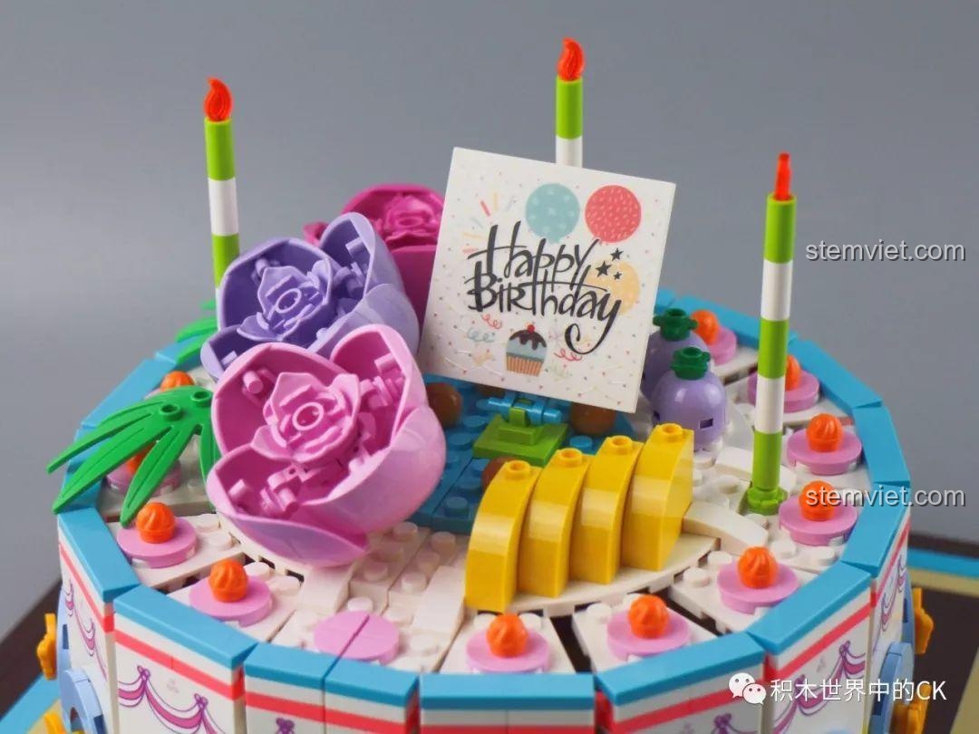 Bánh kem Sembo 601400, Hộp quà 601400, Bánh sinh nhật 1400, Mô hình bánh kem 01400, chi tiết trang trí trên bánh.