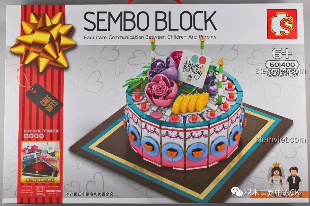 Bánh sinh nhật 1400, Mô hình bánh kem 01400, Hộp quà bí mật 1400, bộ lắp ghép Bánh sinh nhật, đồ chơi lắp ráp Bánh cưới cho bé gái 6 tuổi.