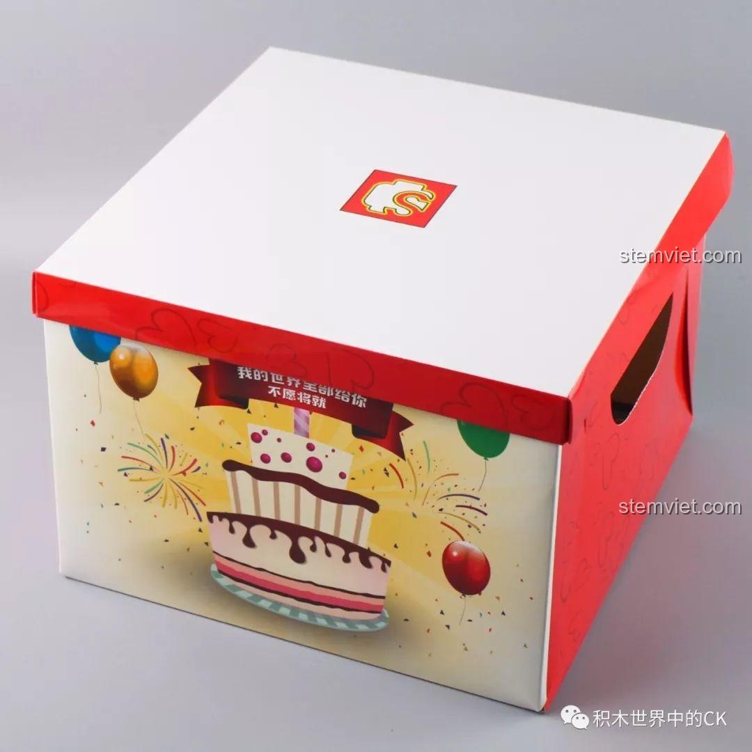 Hộp quà bí mật 1400, bộ lắp ghép Bánh sinh nhật Sembo, đồ chơi lắp ráp Bánh cưới 601400, bộ xếp hình Mô hình bánh kem 01400, ảnh hộp sản phẩm.