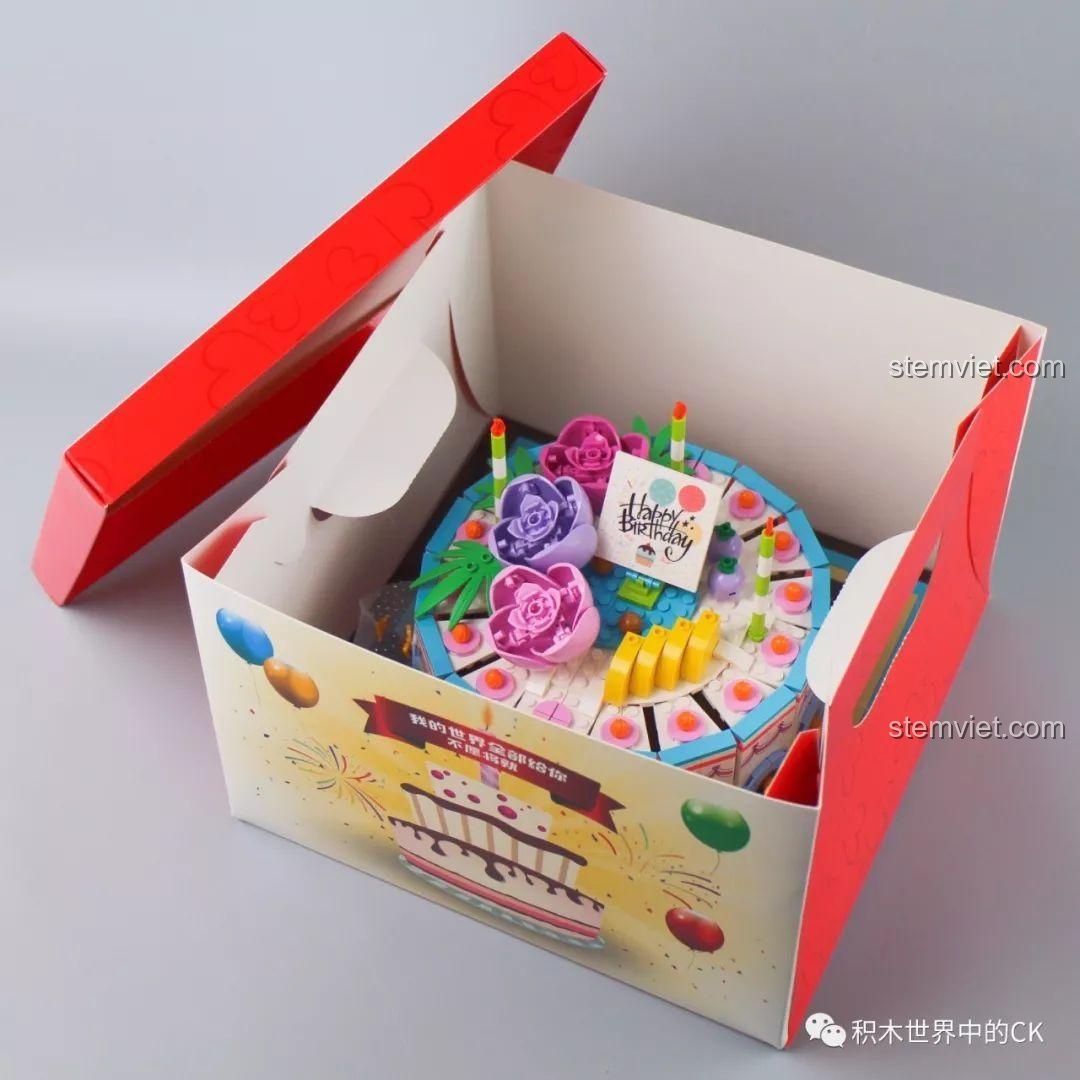 Đồ chơi mô hình Hộp quà bí mật Sembo, Bánh kem 01400, Hộp quà 1400, Bánh sinh nhật 01400, ảnh hộp sản phẩm.