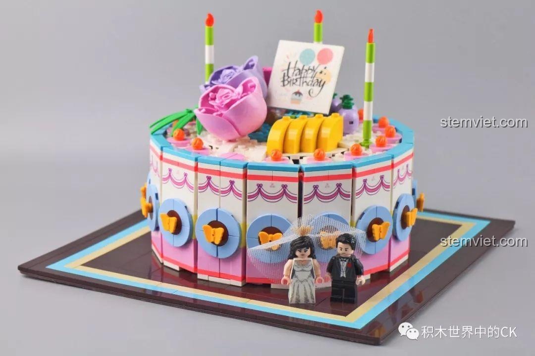 Bánh cưới 1400, bộ lắp ghép Bánh kem Sembo, đồ chơi lắp ráp Hộp quà 601400, bộ xếp hình Bánh sinh nhật Sembo, ảnh hộp sản phẩm.