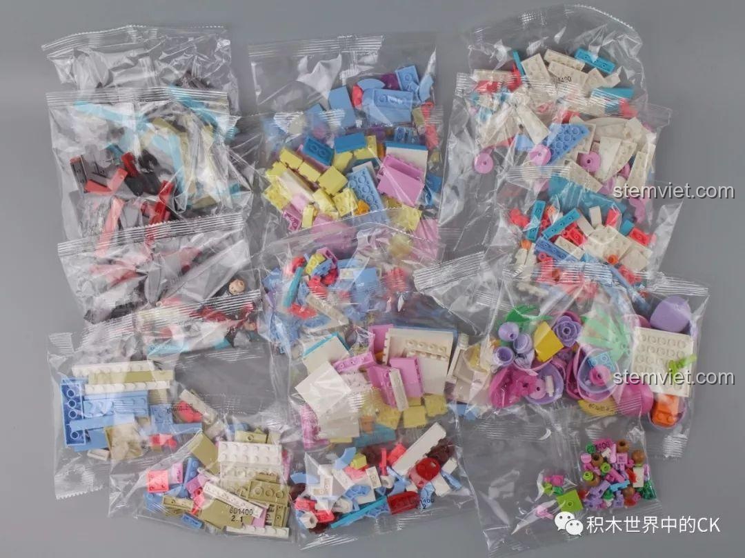 Sembo 601400 Bánh kem, Sembo Hộp quà 01400, Bánh kem Sembo 601400, các túi mảnh ghép đầy màu sắc cho bé gái 6 tuổi.