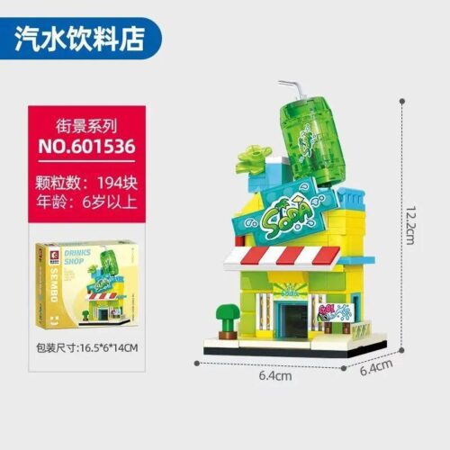 Bộ lắp ghép Cửa hàng nước ngọt SEMBO 601536 với 194 mảnh, đồ chơi xếp hình sáng tạo cho bé gái 6 tuổi, giá rẻ.