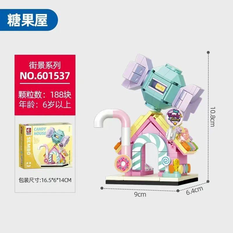 Bộ lắp ghép Nhà Kẹo Ngọt SEMBO 601537, đồ chơi xếp hình Cửa Hàng Kẹo giá rẻ cho bé gái 6 tuổi.