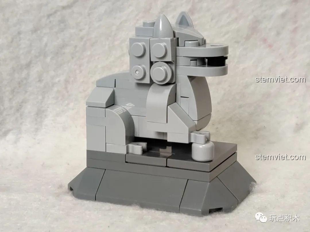 Mô hình sư tử đá hoàn chỉnh bộ lắp ghép Sembo 601606, đồ chơi mô hình kiến trúc, chi tiết sắc nét, cho bé 6 tuổi.