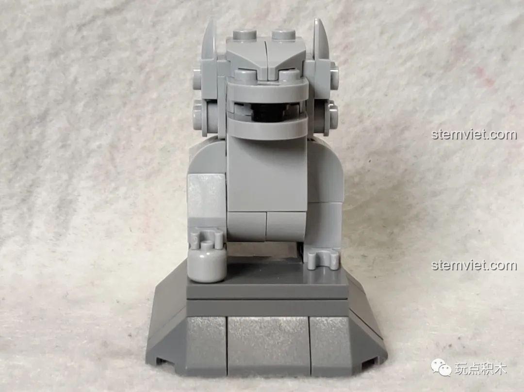 Mô hình sư tử đá nam giới bộ lắp ghép Sembo, chi tiết tinh xảo, đồ chơi lắp ráp kiến trúc Trung Hoa, phù hợp bé trai 6 tuổi.