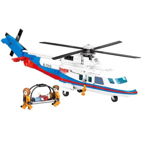 Bộ đồ chơi SEMBO 603201 Máy bay trực thăng cứu hộ khẩn cấp Đông Hải, mô hình trực thăng cứu nạn giá tốt cho bé trai 6 tuổi.
