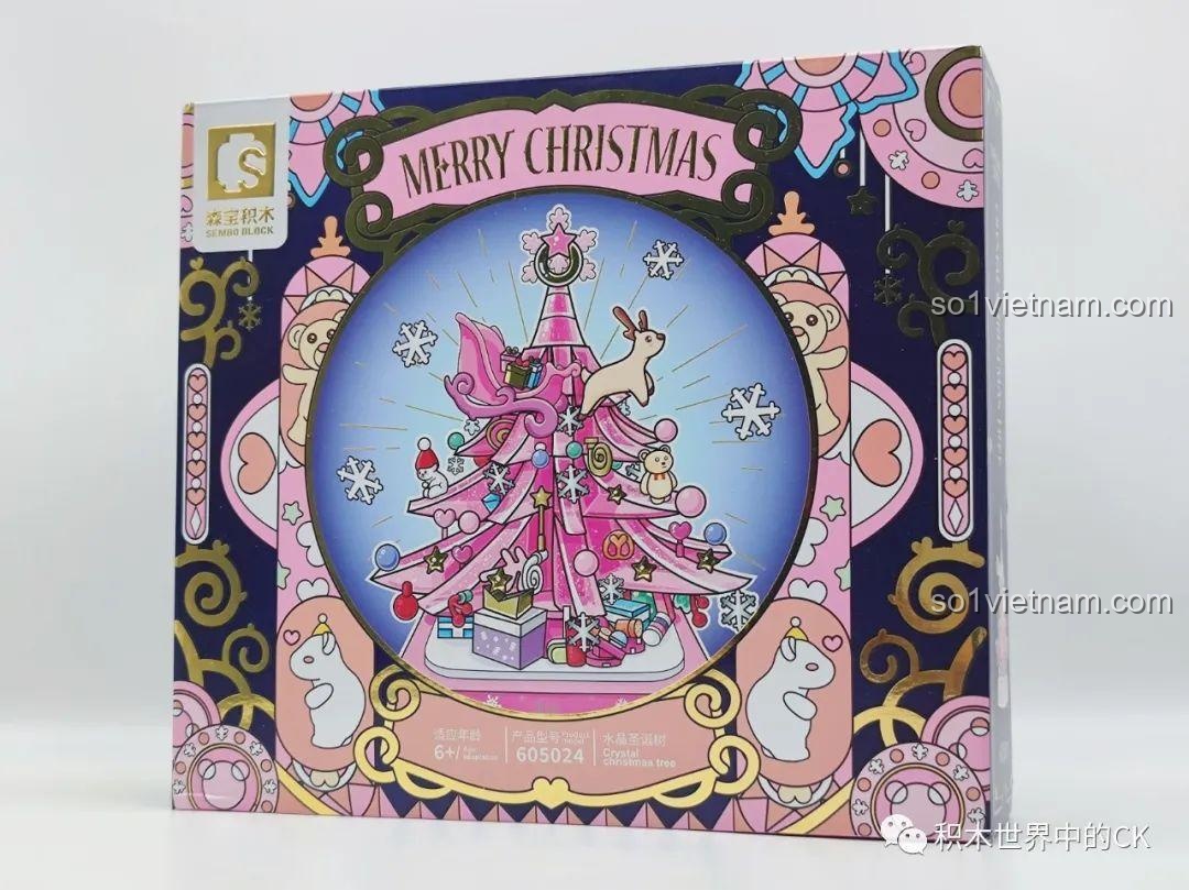 Hộp bộ lắp ghép Cây Thông Noel Pha Lê 5024, thiết kế hộp quà tặng cao cấp, chi tiết lấp lánh, phù hợp bé gái 6 tuổi, giá hời