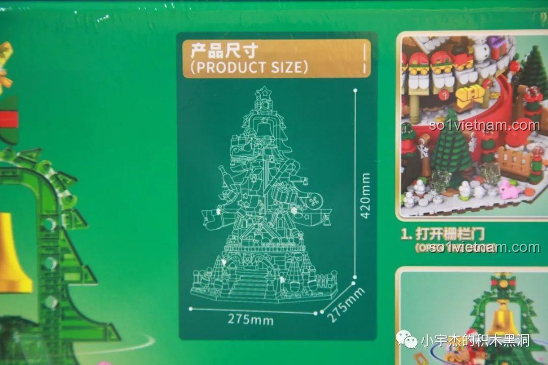 Hình ảnh minh họa kích thước của Cây Thông Giáng Sinh Nhạc Hội SEMBO 605025 khi hoàn thành, cao tới 42cm, ấn tượng.