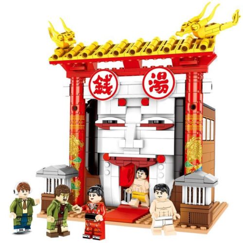 Hộp sản phẩm bộ xếp hình Tiệm Tắm Tiền trong phim Thám Tử Phố Tàu 3 SEMBO 605103, đồ chơi mô hình phim với 690 mảnh ghép, quà tặng đáng giá cho bé 6 tuổi.