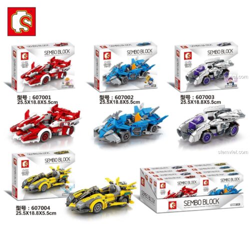 SEMBO 607003 Xe đua tương lai màu trắng - Bộ lắp ghép tốc độ kinh hoàng, 192 mảnh, cho bé trai 6 tuổi