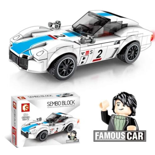 Mô hình xe đua Porsche 918 RSR SEMBO 607050 màu trắng xanh, bộ lắp ráp chất lượng cao cho bé trai 6 tuổi, giá tốt.