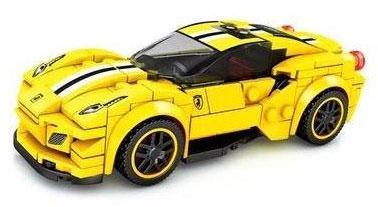 Bộ lắp ráp Xe Ferrari 488 Pista SEMBO 607094 màu vàng, mô hình siêu xe chi tiết sắc nét, đồ chơi lắp ráp cho bé trai 6 tuổi, giá tốt.