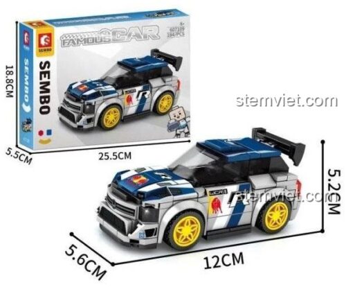 Kích thước đồ chơi mô hình Volkswagen Polo WRC 607109 và hộp sản phẩm. Món quà tuyệt vời cho con trai 6 tuổi.