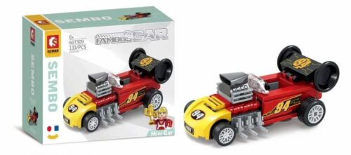 Bộ đồ chơi Sembo 607309 xe đua Mickey cổ điển, mô hình xe đua màu đỏ vàng, 133 mảnh ghép, dành cho bé trai 6 tuổi, giá tốt
