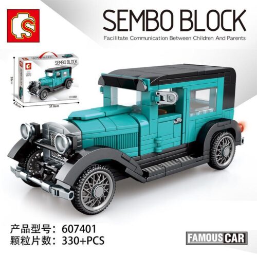 Bộ đồ chơi SEMBO 607401 Xe Cổ Điển Ford Model A 1930 với 330 mảnh ghép, hộp sản phẩm và kích thước mô hình chi tiết, phù hợp cho bé trai 6 tuổi yêu thích đồ chơi mô hình giá tốt.