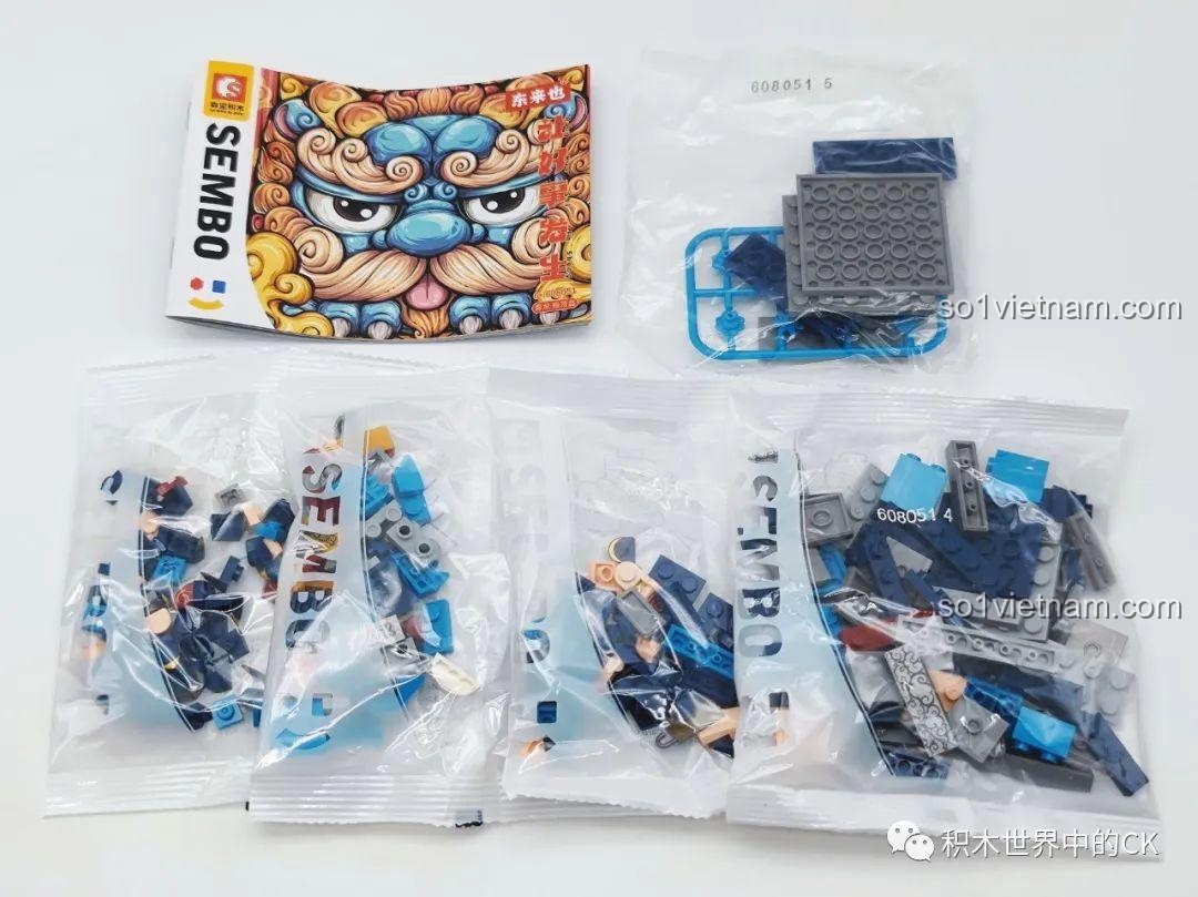 Chi tiết mẫu Chu Tước Hộp Cắm Bút sau khi lắp ráp từ bộ SEMBO 608051