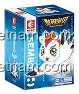 Hộp đồ chơi mô hình Digimon Gomamon Sembo 609316, quà tặng sinh nhật ý nghĩa cho bé trai.