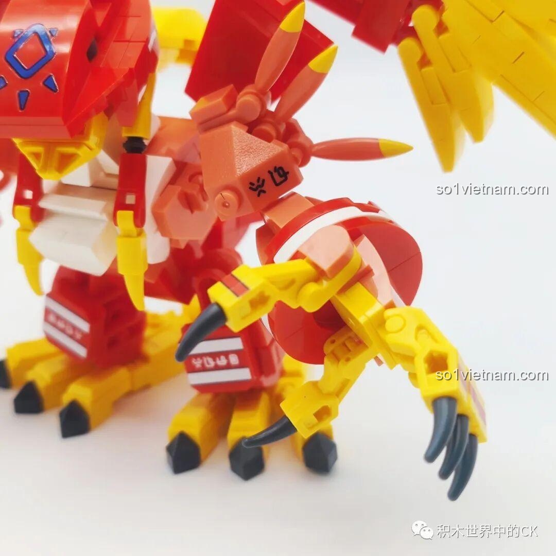 Mô hình Garurumon Digimon Adventure SEMBO BLOCK 609318 (mặt sau)