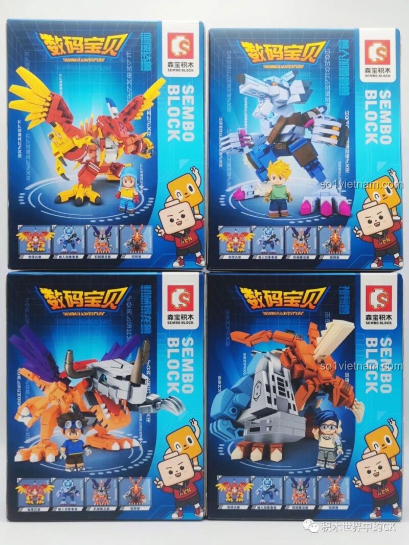 Các hộp đồ chơi mô hình Digimon Adventure SEMBO BLOCK