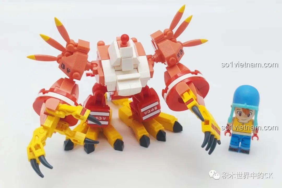 Minifigure nhân vật Digimon Adventure đi kèm mô hình thú người Garurumon SEMBO BLOCK 609318