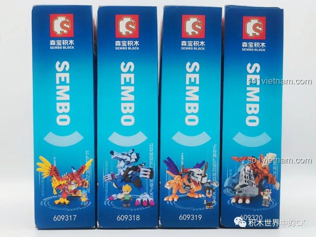 Sticker đồ chơi mô hình thú người Garurumon Digimon Adventure SEMBO BLOCK 609318