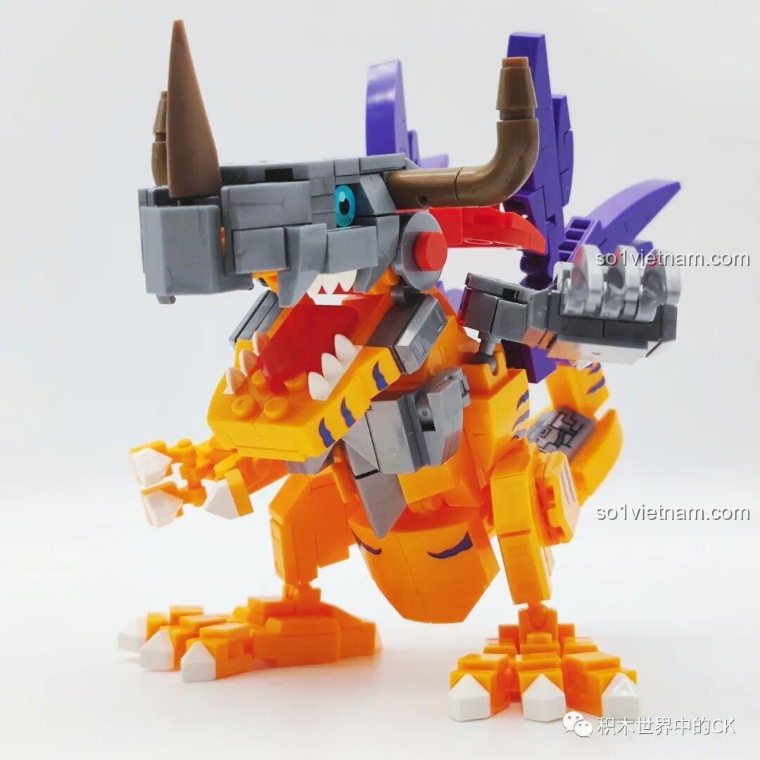 Mô hình Máy Khủng Long Digimon SEMBO BLOCK 609319 nhìn từ bên phải