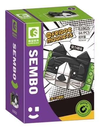 Bộ lắp ghép Nam Châm Tủ Lạnh Mèo Bò Sữa SEMBO 610025 đáng yêu, phù hợp cho bé 6 tuổi, giá tốt.