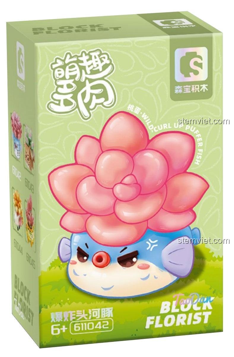 Hộp đồ chơi xếp hình SEMBO 611042 Cây mọng nước hình cá nóc, 131 mảnh