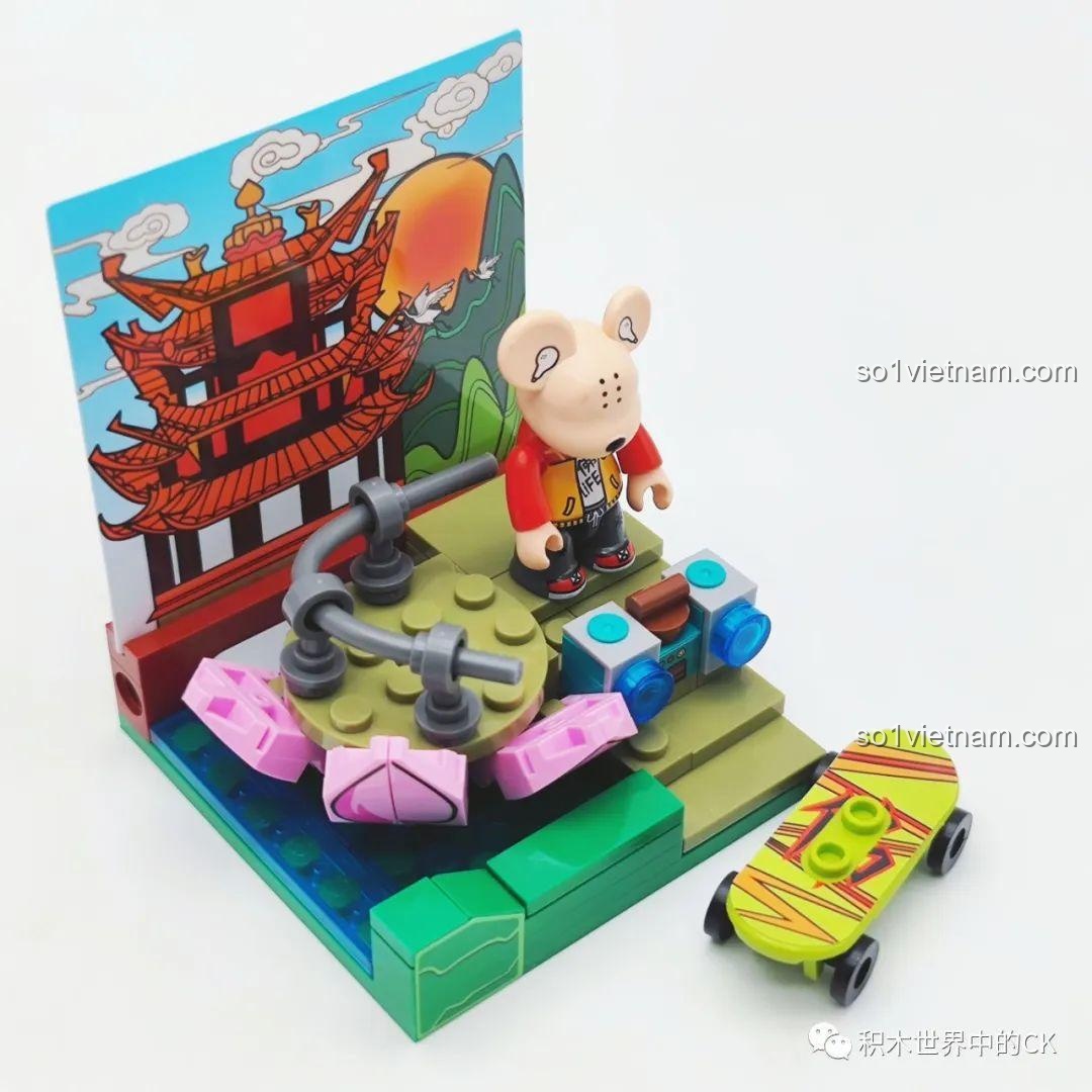 Mặt sau nhân vật Punk Bear (612009) SEMBO Qee Series