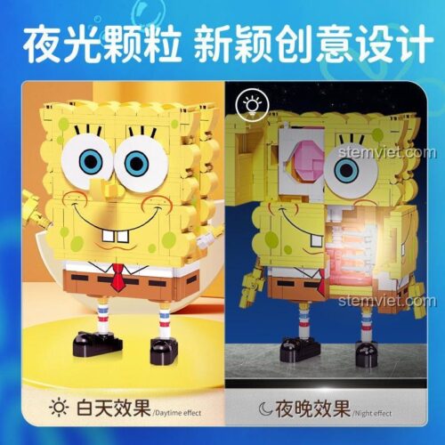Mô hình SpongeBob SquarePants lắp ráp ban ngày và ban đêm