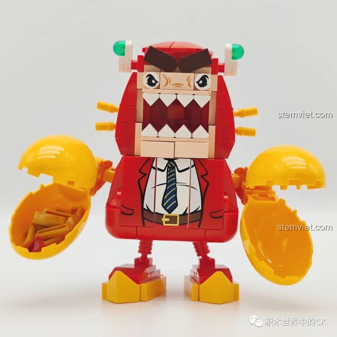 Chi tiết minifigure nhân viên bị bóc lột từ bộ lắp ghép Sếp Cua SEMBO 613104.